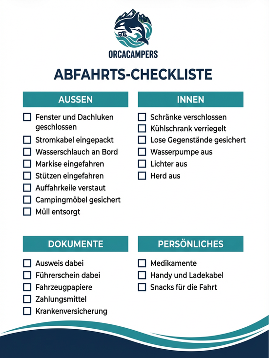 Abfahrts-Checkliste